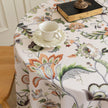 Vintage Floral Round Tablecloth ¨C Brighten your dining space with this elegant round tablecloth featuring a soft cream background adorned with intricate multicolor floral patterns. Detailed with graceful vines and blooms in warm earthy tones, it¡¯s finished with delicate white tassels for a charming touch. Perfect for kitchen tables, coffee corners, or garden parties, this durable and stylish tablecloth complements farmhouse, cottage, and classic d¨¦cor styles.
