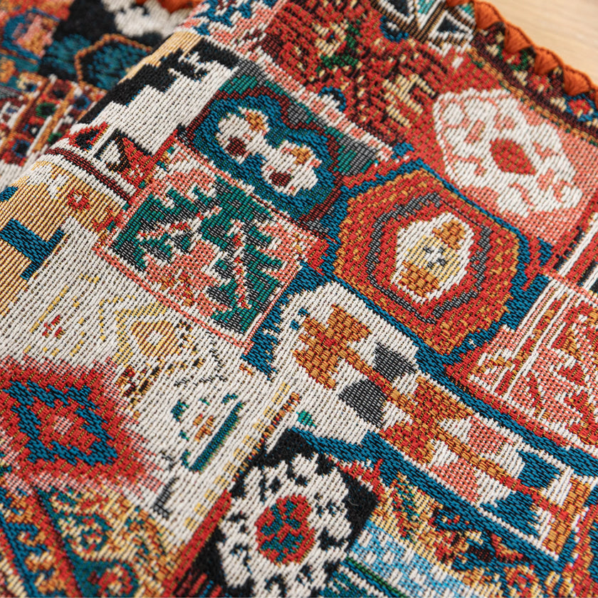 Colorful Bohemian Table Runner ¨C Add a touch of vibrant charm to your dining table with this intricately patterned boho-style table runner. Featuring rich earthy tones, geometric motifs, and a woven texture, it¡¯s perfect for elevating everyday meals or special gatherings. Ideal for coffee tables, dining settings, or sideboards, this decorative runner blends rustic warmth with artistic flair.

