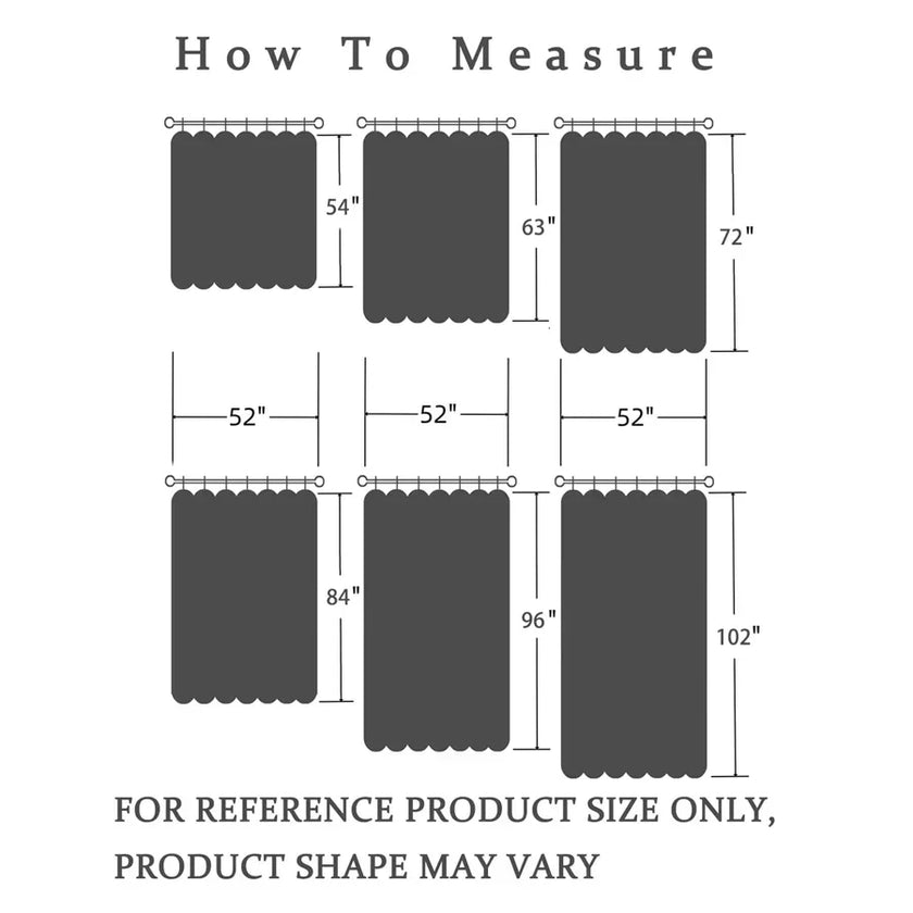 Curtain size chart