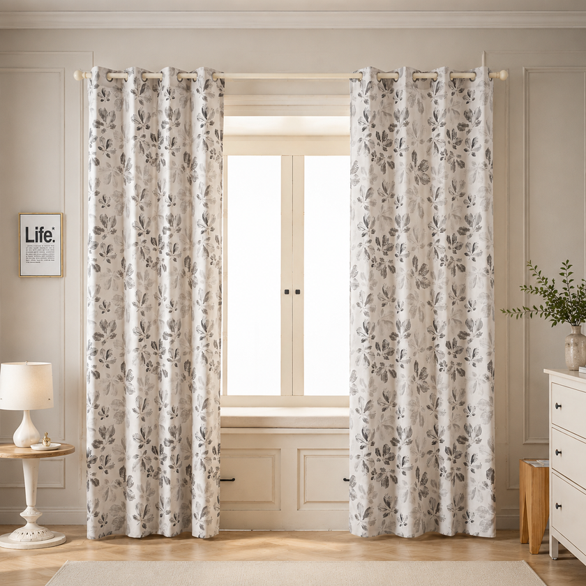 Linen Texture Curtains Darkening Rod Pocket 2 Panels