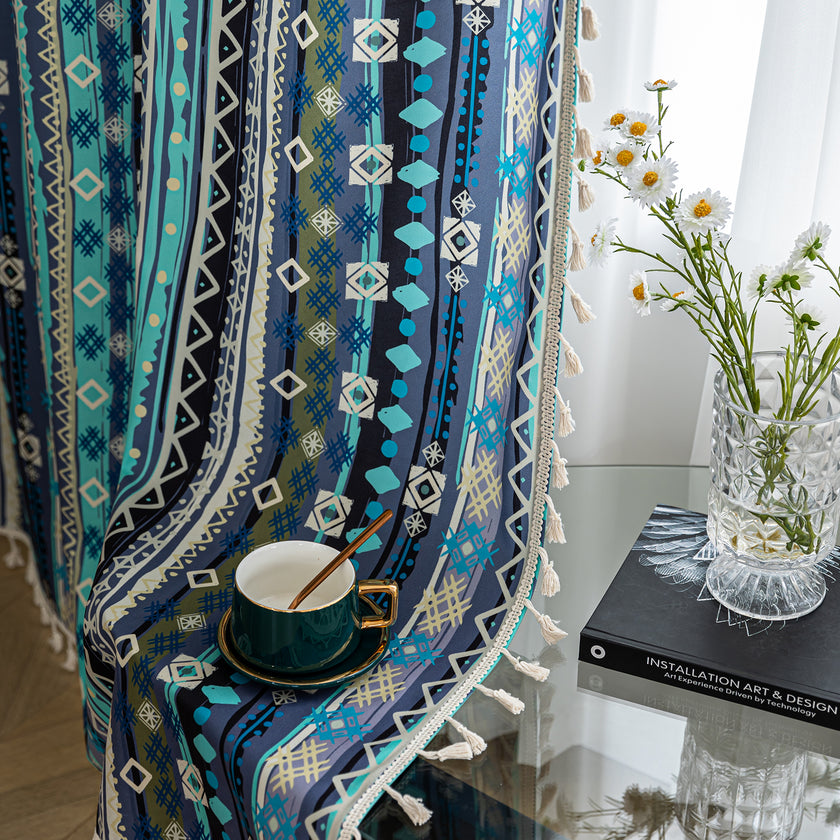 Boho Curtains Rod Pocket Light Filtering 2 Panels