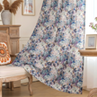 Purple Dahlia Floral Velvet Curtains Grommet Top 2 Panel - product image 1